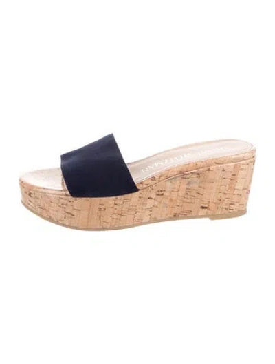 Pre-owned Stuart Weitzman Suede Slides In Neutrals
