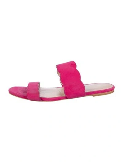 Pre-owned Stuart Weitzman Suede Slides In Pink
