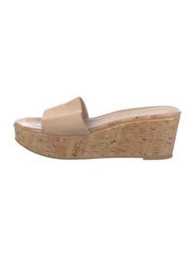 Pre-owned Stuart Weitzman Suede Slides In Pink