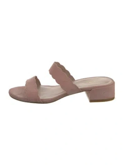 Pre-owned Stuart Weitzman Suede Slides In Pink