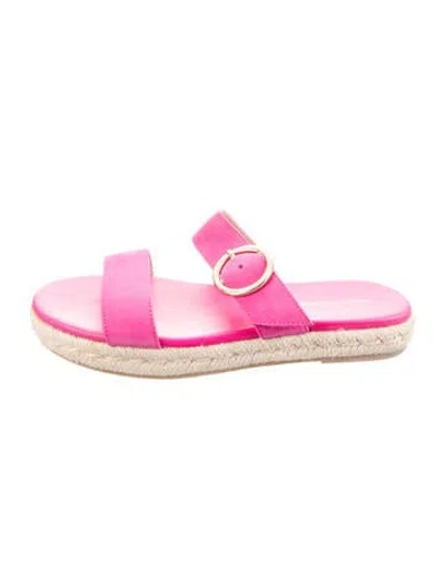 Pre-owned Stuart Weitzman Suede Slides In Pink