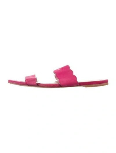 Pre-owned Stuart Weitzman Suede Slides In Pink