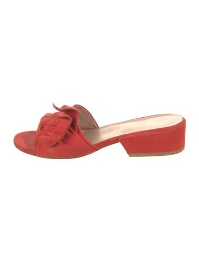 Pre-owned Stuart Weitzman Suede Slides In Red