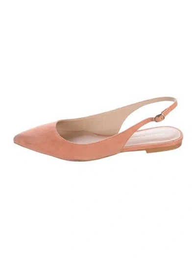 Pre-owned Stuart Weitzman Suede Slingback Flats In Pink
