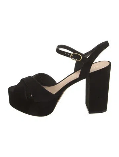 Pre-owned Stuart Weitzman Suede Slingback Pumps In Black