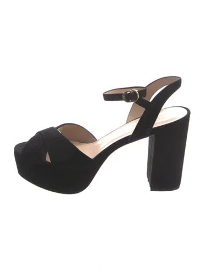 Pre-owned Stuart Weitzman Suede Slingback Pumps In Black