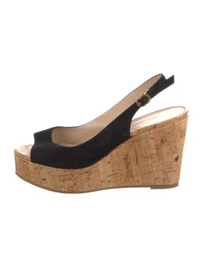 Pre-owned Stuart Weitzman Suede Slingback Pumps In Blue
