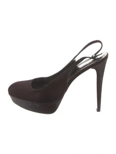 Pre-owned Stuart Weitzman Suede Slingback Pumps In Brown