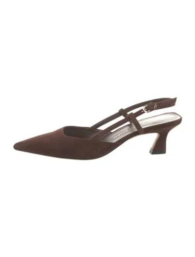 Pre-owned Stuart Weitzman Suede Slingback Pumps In Brown