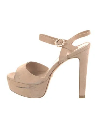 Pre-owned Stuart Weitzman Suede Slingback Pumps In Neutral