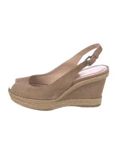 Pre-owned Stuart Weitzman Suede Slingback Pumps In Neutral