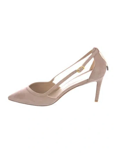 Pre-owned Stuart Weitzman Suede Slingback Pumps In Neutral