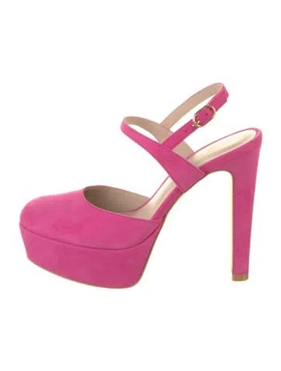 Pre-owned Stuart Weitzman Suede Slingback Pumps In Pink