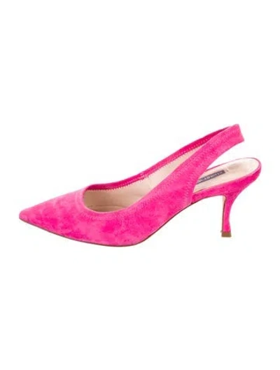 Pre-owned Stuart Weitzman Suede Slingback Pumps In Pink