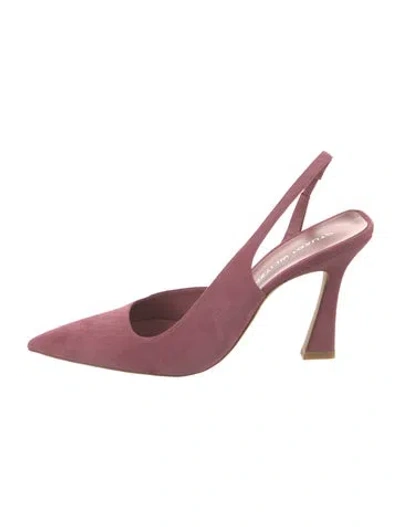 Pre-owned Stuart Weitzman Suede Slingback Pumps In Pink