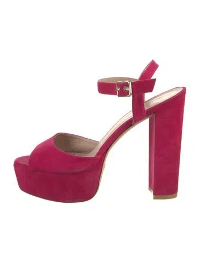 Pre-owned Stuart Weitzman Suede Slingback Pumps In Pink