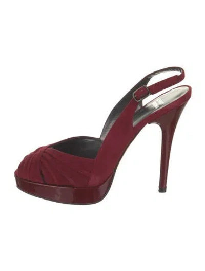 Pre-owned Stuart Weitzman Suede Slingback Pumps In Red