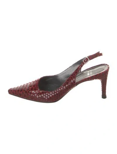 Pre-owned Stuart Weitzman Suede Slingback Pumps In Red