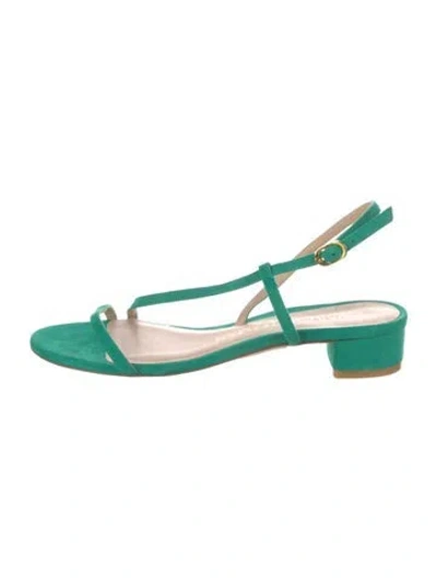 Pre-owned Stuart Weitzman Suede Slingback Sandals In Green