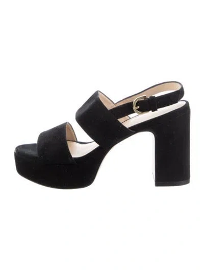 Pre-owned Stuart Weitzman Suede Slingback Sandals In Multi