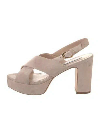 Pre-owned Stuart Weitzman Suede Slingback Sandals In Pink