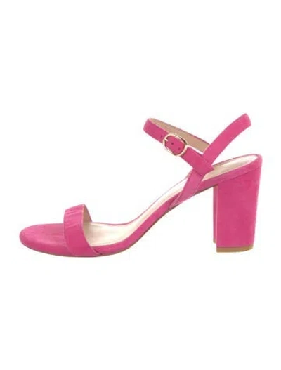 Pre-owned Stuart Weitzman Suede Slingback Sandals In Pink
