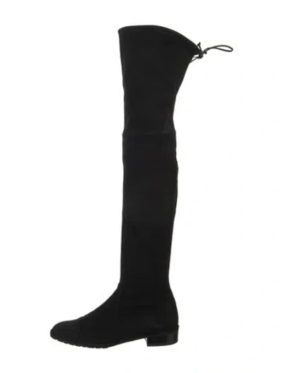 Pre-owned Stuart Weitzman Suede Slouch Boots In Black