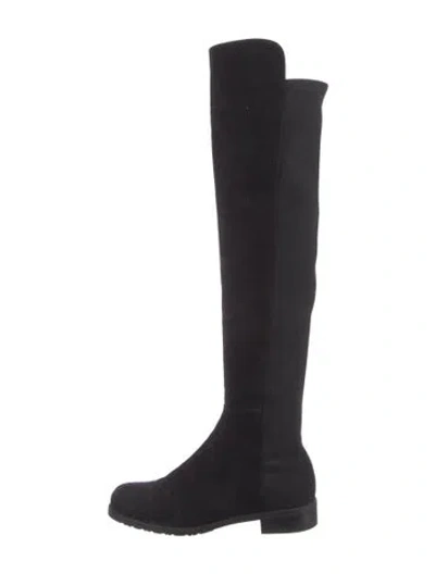 Pre-owned Stuart Weitzman Suede Slouch Boots In Black
