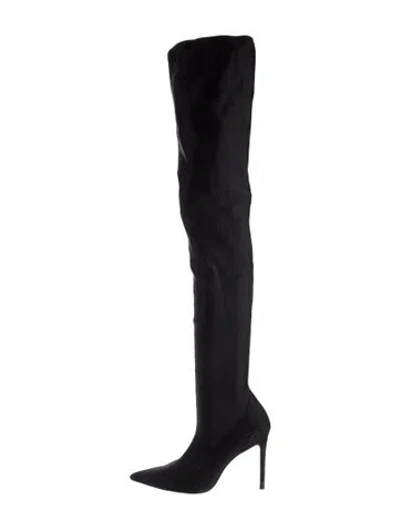 Pre-owned Stuart Weitzman Suede Slouch Boots In Black