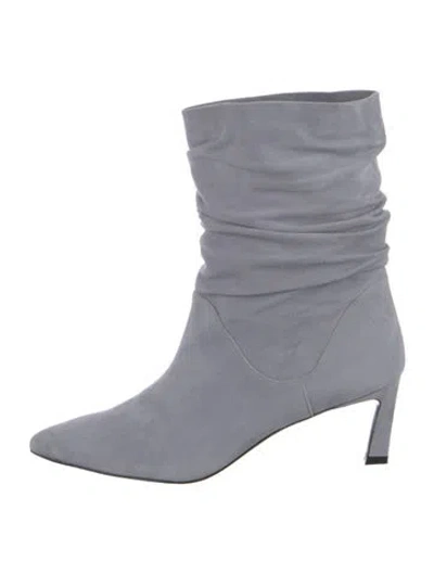 Pre-owned Stuart Weitzman Suede Slouch Boots In Blue