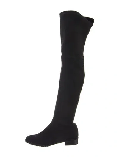 Pre-owned Stuart Weitzman Suede Slouch Boots In Blue