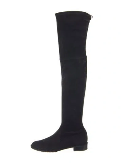 Pre-owned Stuart Weitzman Suede Slouch Boots In Blue