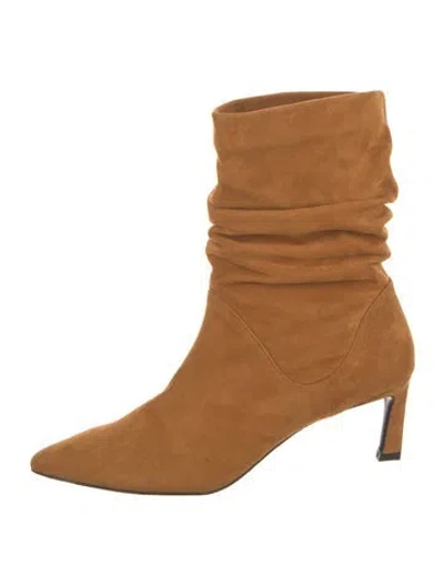 Pre-owned Stuart Weitzman Suede Slouch Boots In Brown