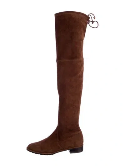 Pre-owned Stuart Weitzman Suede Slouch Boots In Brown
