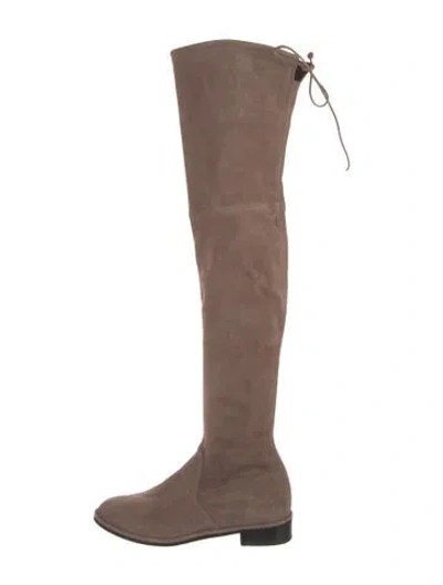 Pre-owned Stuart Weitzman Suede Slouch Boots In Brown