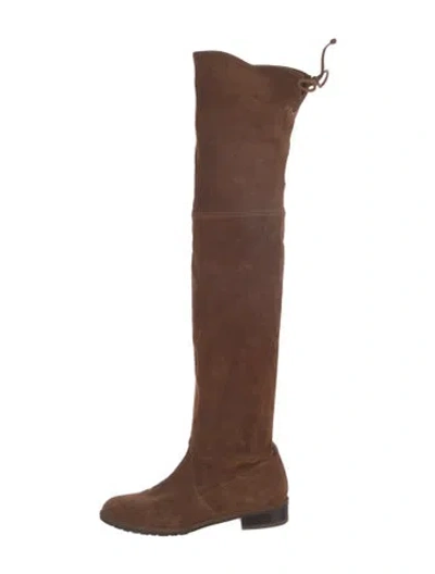 Pre-owned Stuart Weitzman Suede Slouch Boots In Brown