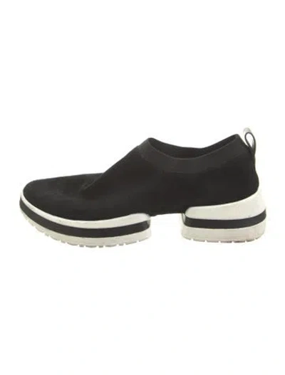 Pre-owned Stuart Weitzman Suede Sneakers In Black