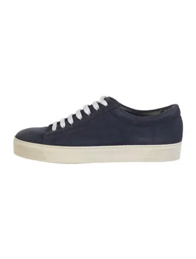Pre-owned Stuart Weitzman Suede Sneakers In Blue