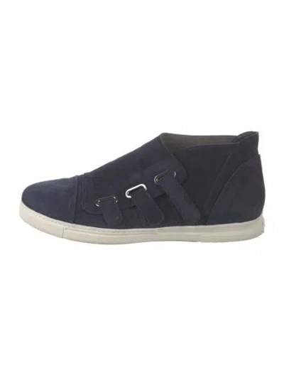 Pre-owned Stuart Weitzman Suede Sneakers In Blue