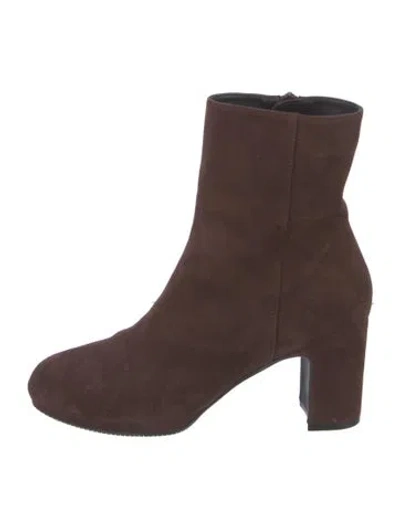 Pre-owned Stuart Weitzman Suede Sock Boots In Black