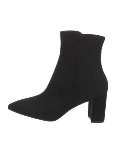 Pre-owned Stuart Weitzman Suede Sock Boots In Black