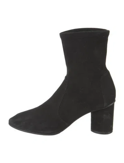 Pre-owned Stuart Weitzman Suede Sock Boots In Black