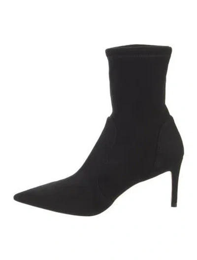 Pre-owned Stuart Weitzman Suede Sock Boots In Black
