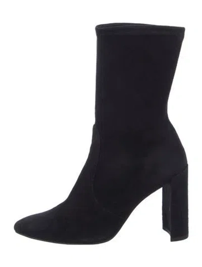 Pre-owned Stuart Weitzman Suede Sock Boots In Black