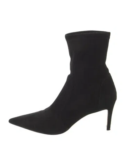 Pre-owned Stuart Weitzman Suede Sock Boots In Black