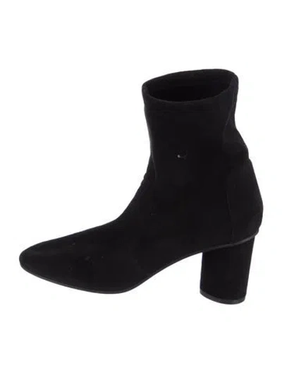 Pre-owned Stuart Weitzman Suede Sock Boots In Black