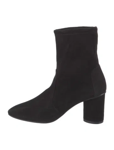Pre-owned Stuart Weitzman Suede Sock Boots In Black