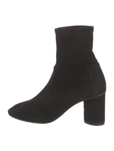 Pre-owned Stuart Weitzman Suede Sock Boots In Black