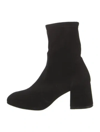 Pre-owned Stuart Weitzman Suede Sock Boots In Black