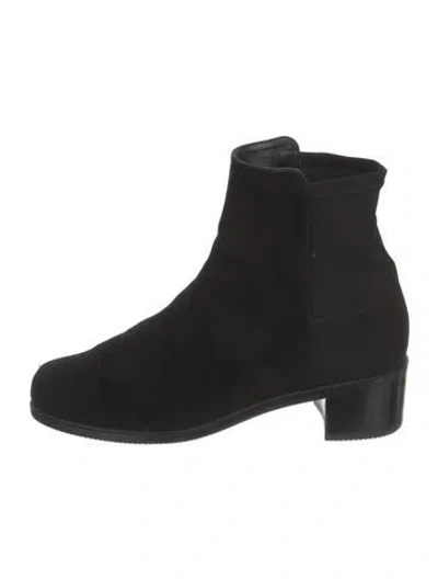 Pre-owned Stuart Weitzman Suede Sock Boots In Black